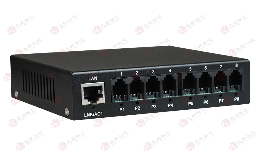 飛暢科技-8路電話（RJ11）+1路千兆以太網(wǎng) 電話光端機(jī)
